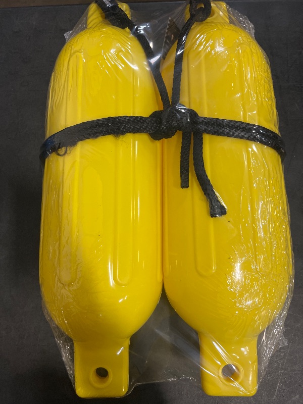 Photo 1 of BoatTector Inflatable Fender Value 2-Pack - 6.5" X 22", Neon Yellow
