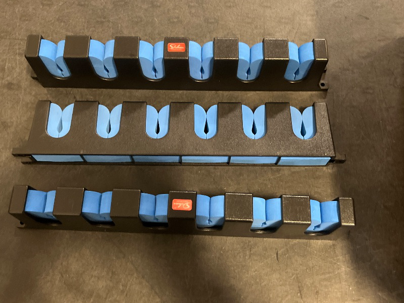 Photo 1 of 3 Pair Horizontal Fishing Rod Rack, Wall Mounted Fishing Pole Holder for Garage, Boat, and Storage of Up to 6 Rods, Fishing Rod Holders (Blue)