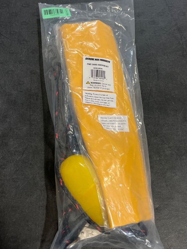 Photo 1 of BoatTector All-in-One PWC Sand Anchor and Buoy Kit with 6 Ft. Rope and Snap Hook - Yellow
