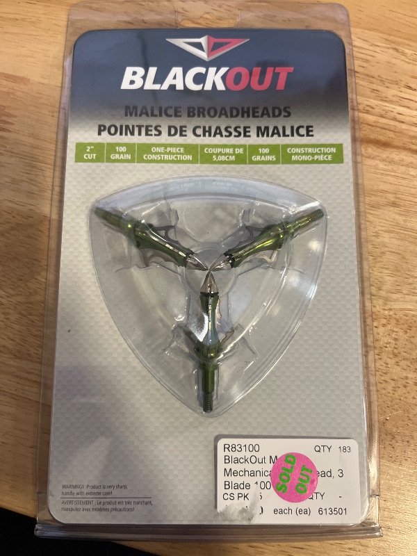 Photo 1 of 89848003 Malice Mechanical 3-Blade Broadhead
