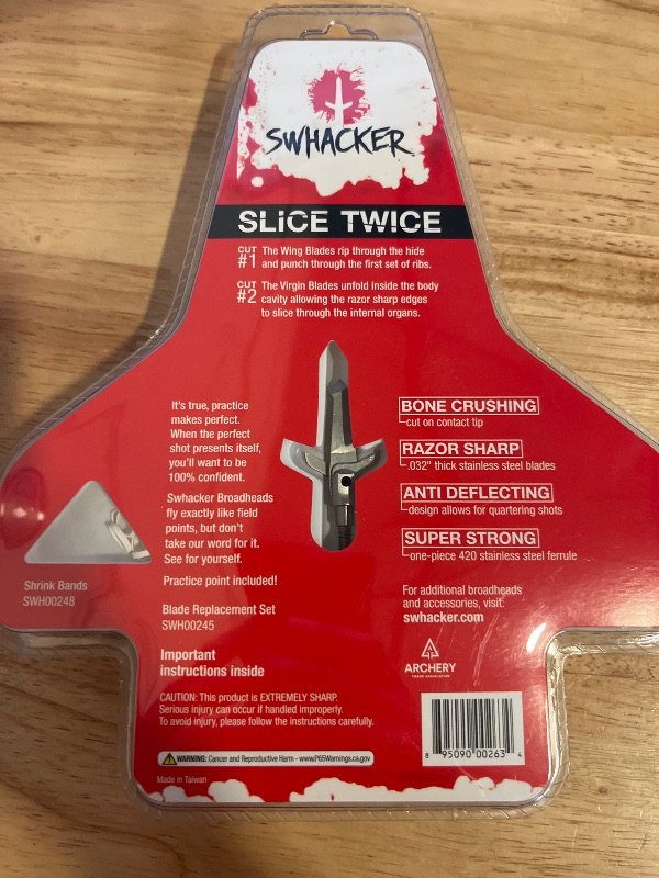 Photo 1 of Swhacker Levi Morgan 2 Steel Blade 125gr Expandable Broadhead - 3 Pack
