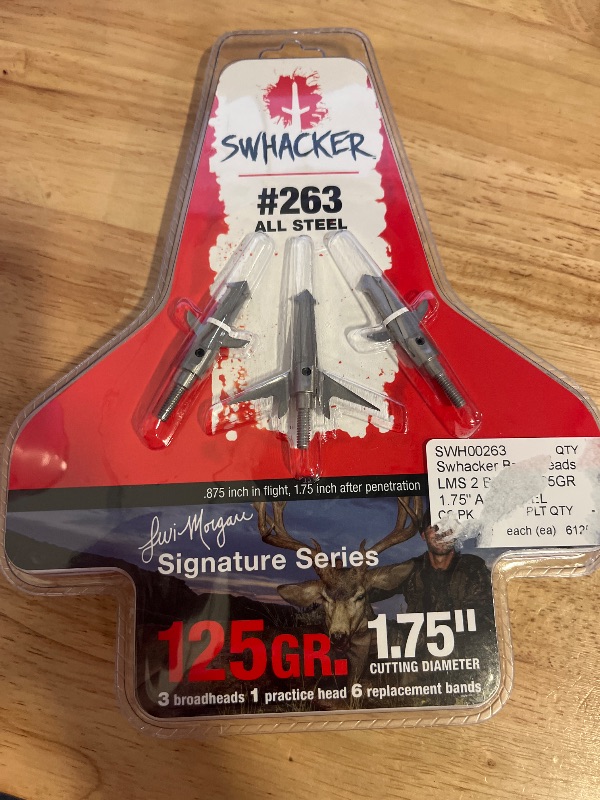 Photo 1 of Swhacker Levi Morgan 2 Steel Blade 125gr Expandable Broadhead - 3 Pack

