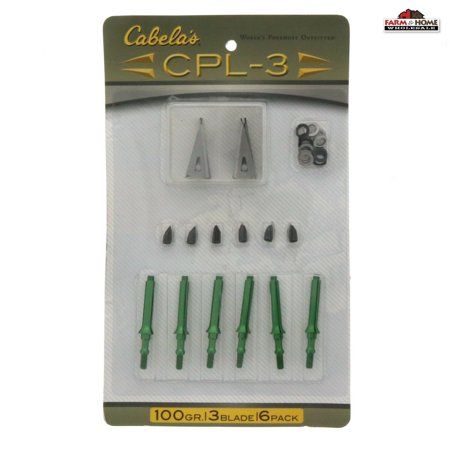 Photo 1 of Cabela's 100 Grain 3 Blade Broadheads CPL-3 ~ New
