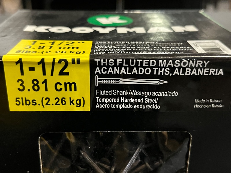 Photo 1 of 1-1/2" 5lbs Kooyman Fluted Masonry Nails 