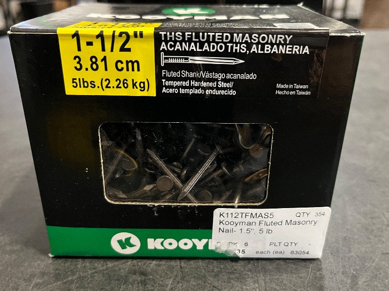 Photo 1 of 1-1/2" 5lbs Kooyman Fluted Masonry Nails 