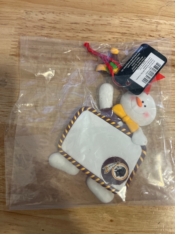 Photo 1 of 2012 Washington Redskins Snowman Christmas Ornament with Personalize Me White Board 