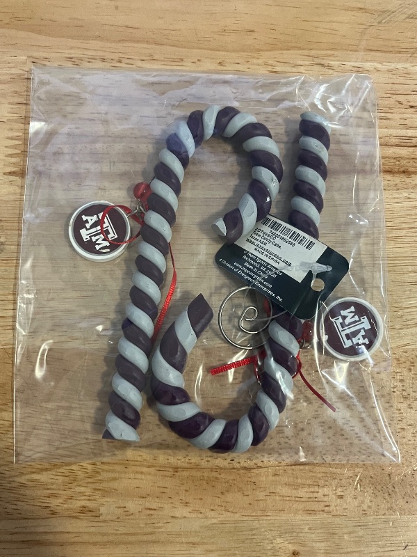 Photo 1 of 2 CandyCanes Ornaments with Texas A&M University Feature 