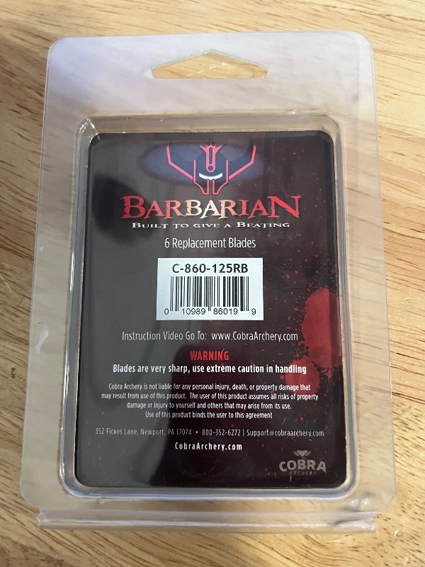 Photo 1 of 125Gr Barbarian Replacement Blades , 6 pk 