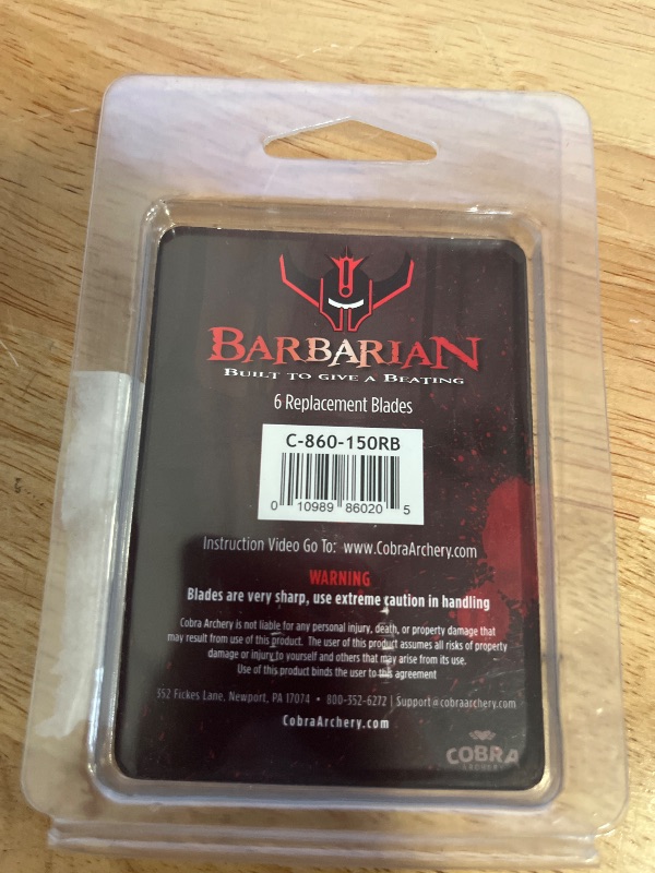 Photo 1 of 150Gr Barbarian Replacement Blades , 6 pk
