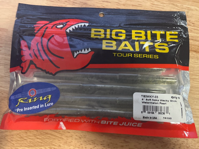 Photo 1 of Big Bite Baits Soft Neko Wacky Stick Soft Stickbait Watermelon/Pearl
