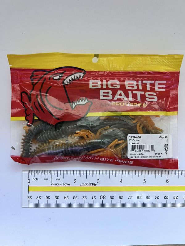 Photo 1 of Big Bite Baits 4" Craw Choose Your Color 10 Pk Soft Plastic Bait Bass Musky Pike
