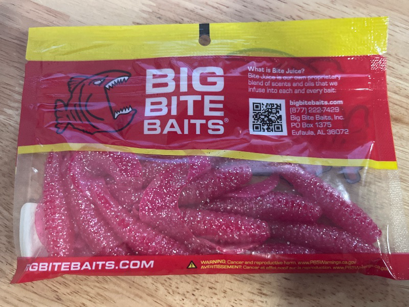 Photo 1 of Big Bite Baits FG561 Fat Grub Pink Silver Metal Flake, 5
