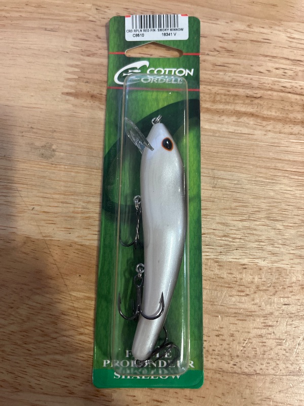 Photo 1 of Cotton Cordell Ripplin Red Fin 3/8 Oz Fishing Lure - Smoky Minnow
