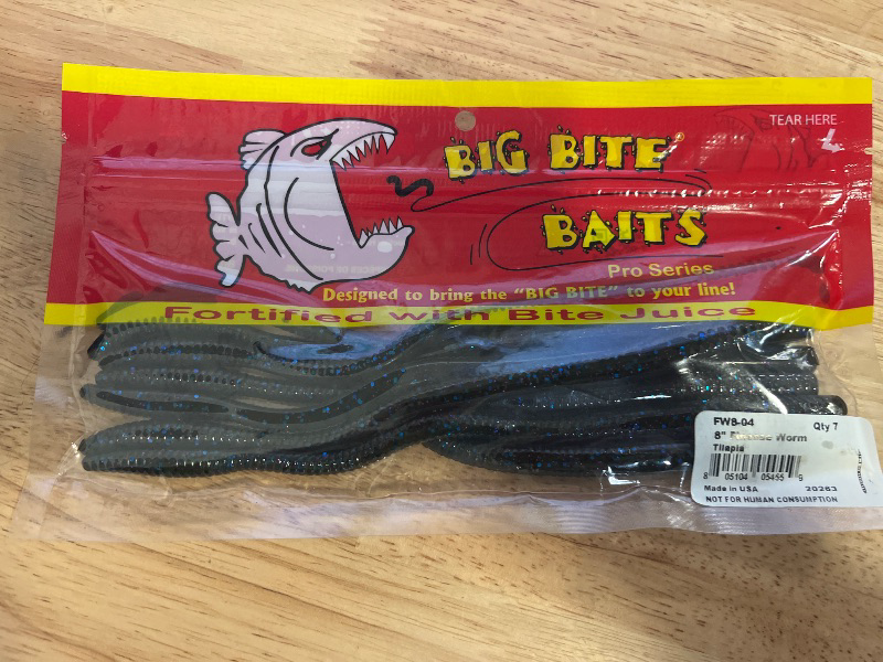 Photo 1 of Big Bite Baits 8" Finesse Worm/TILAPIA (7 Pack)

