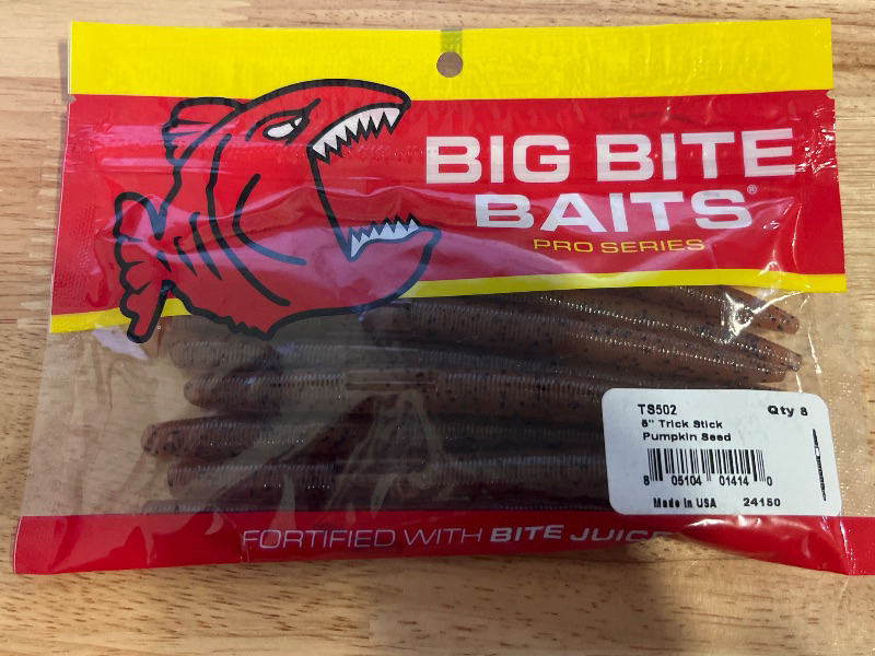 Photo 1 of Big Bite Baits Trick Stick Soft Plastic Stickbait (Pumpkin Seed 5 Inch)
