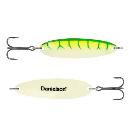 Photo 1 of Danielson Night Fight Skagit 1oz Green Worm Super Glow Spoon, NFSK1GW
