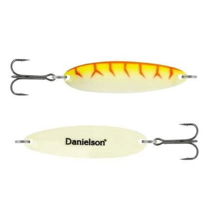 Photo 1 of Danielson Night Fight Skagit Super Glow Casting Spoon FW Spoons Big Game 5/8oz Orange Worm
