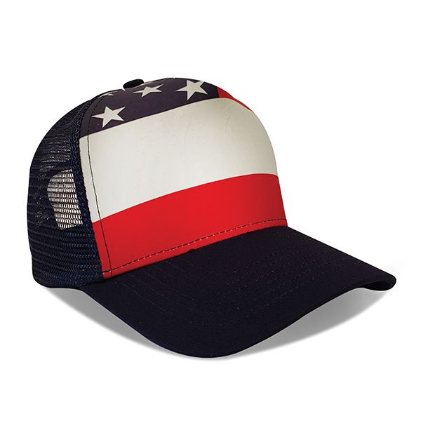 Photo 1 of American Flag Hat 5 Panel W / Mesh Back 