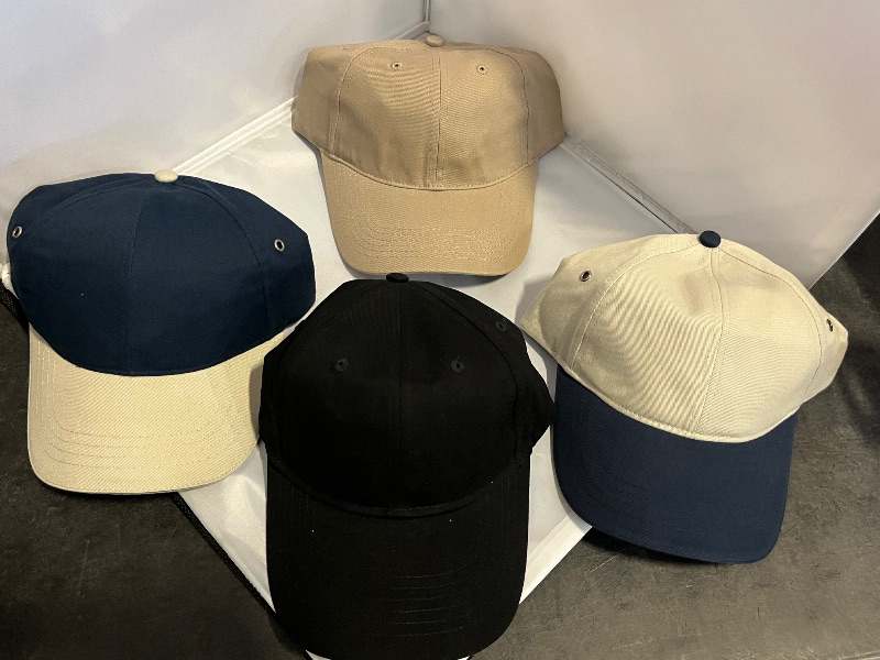 Photo 1 of 4 Pack of Adjustable Strap Baseball Caps with Fabric Strap Closure with Metal Buckle
