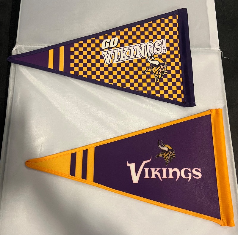 Photo 1 of 2 Minesotta Vikings Flags NFL 