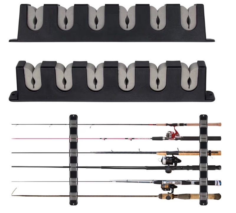 Photo 1 of 6 Rod Rack Wall Mounted Fishing Rod Rack For Boat WindSpeed 2 Pcs Horizontal Fishing Rod Holder For Garage Door 