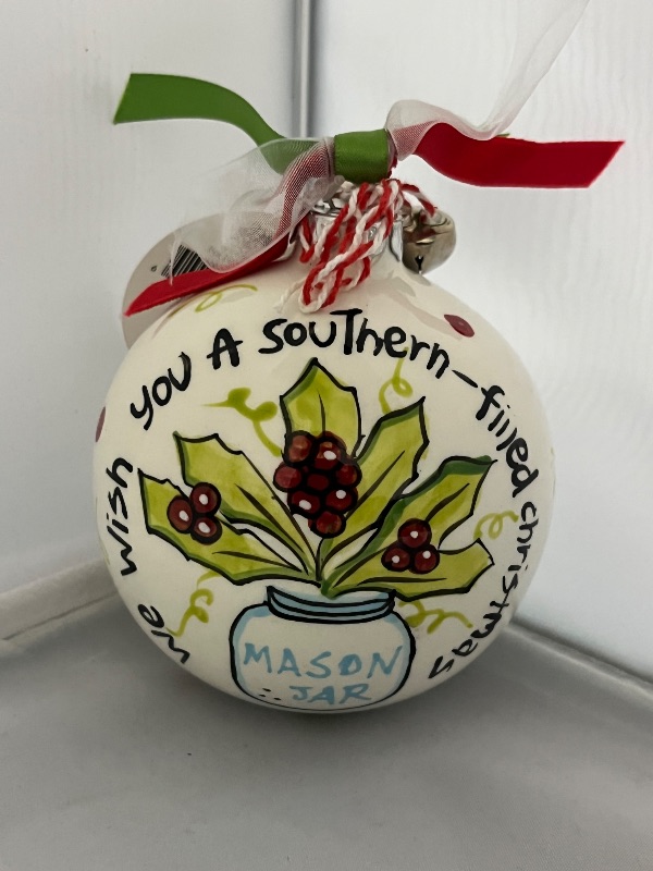Photo 1 of Christmas "We Wish you a Southern-filled Christmas" Ceramic Ornament