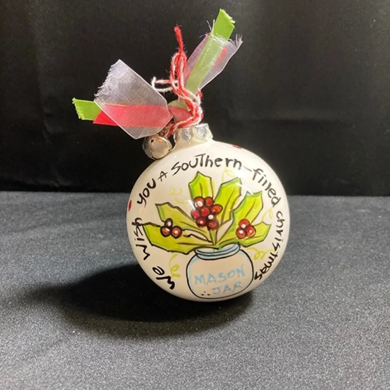 Photo 1 of Christmas "We Wish you a Southern-filled Christmas" Ceramic Ornament