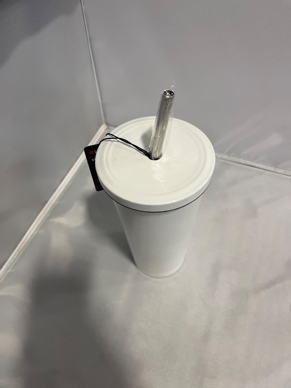 Photo 1 of 20oz. White Sublimation Tumbler with Straw
