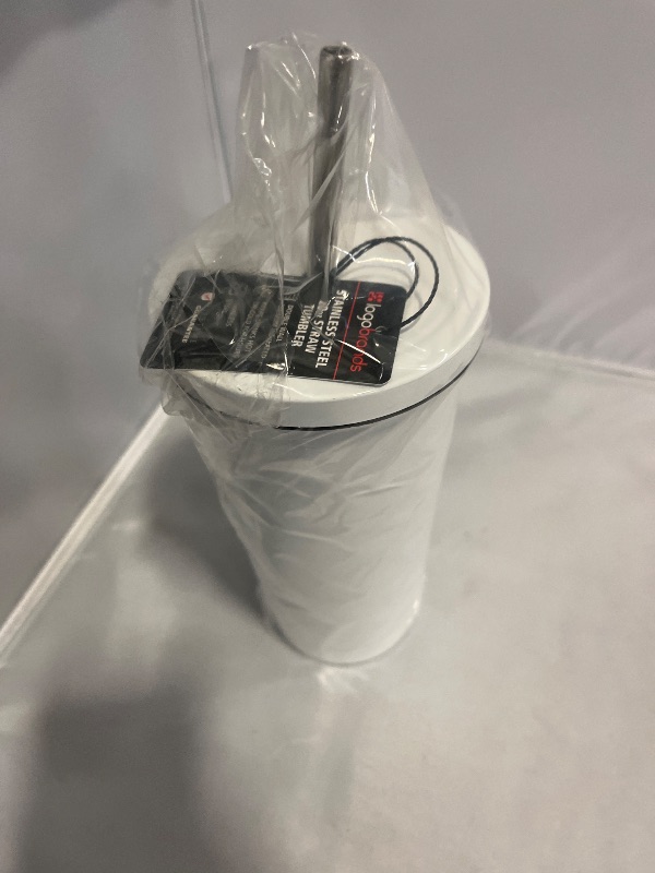 Photo 1 of 20oz. White Sublimation Tumbler with Straw