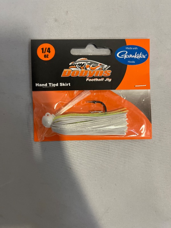 Photo 1 of Dobyns Rods SFBWHTVS1/41PK White/ White Silicon/ Chartreuse, Gamakatsu hook size 4/0 White/ White Silicon/ Chartreuse, Gamakatsu hook size 4/0