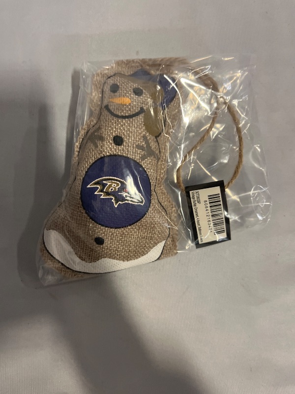 Photo 1 of FOCO Baltimore Ravens 3.5-inch Snowman Holiday Ornament