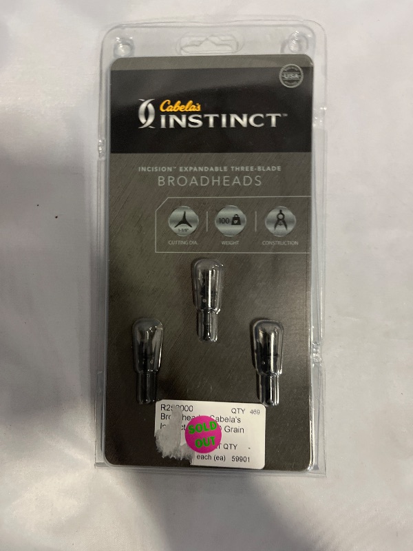 Photo 1 of ABELA'S INSTINCT INCISION EXPANDABLE THREE BLADE BROADHEADS 100GR 3 Pak