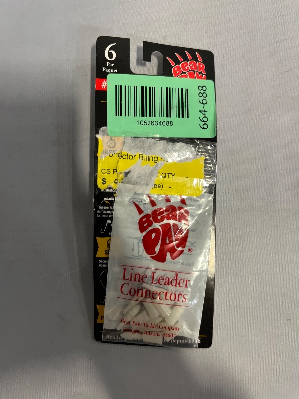 Photo 1 of 6pack Bear Paw No-Knot Line Leader Connectors