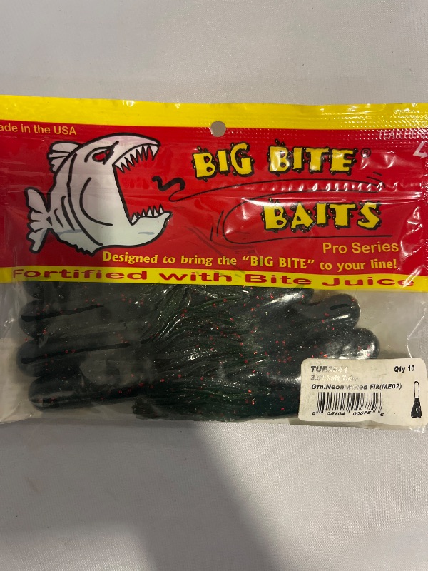 Photo 1 of Big Bite Baits Salt Tube 3.5"green/neon/w/red