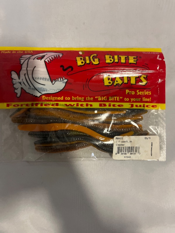 Photo 1 of Big Bite Baits 4" Finesse Worm Crawded (15 Pack)