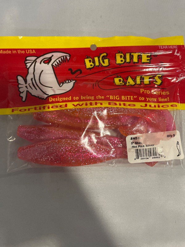 Photo 1 of Big bite bait 5" Hot Pink silver Shad 5pack