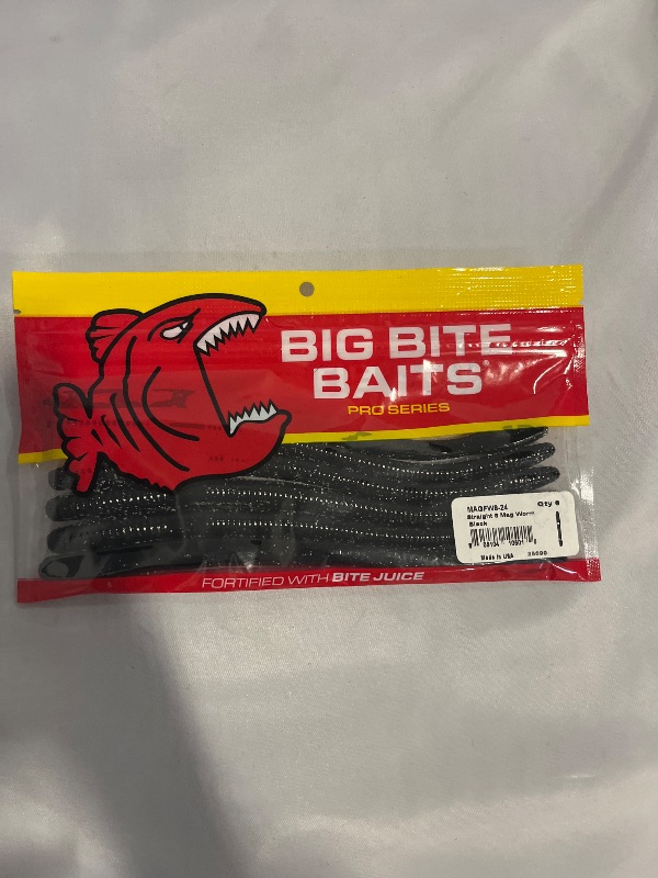 Photo 1 of Big bite bait Straight 8 Mag Worm black 6pack