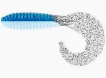 Photo 1 of Big Bite Baits 6" Fat grub blue-and-silver 10pack