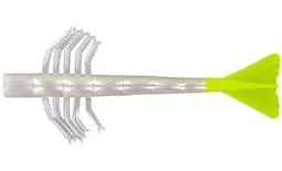 Photo 1 of 4" shrimp tail pearl/chartreuse tail 6pack