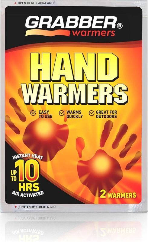 Photo 1 of Grabber Hand Warmers - Long Lasting Natural Odorless Air Activated Warmers - Up to 10 Hours of Heat - 6 Pairs