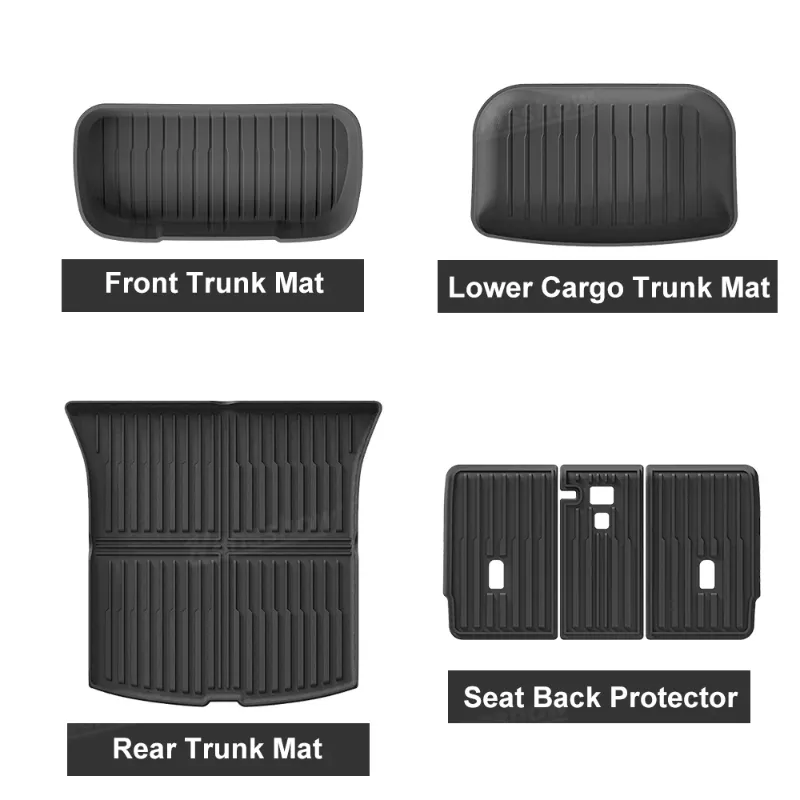 Photo 1 of Model Y Juniper Floor Mats TPE Trunk Liners Stain Resistant Seat Back Cover Tesla All Weather Mats 3Pcs/Set Floor Mats & 3Pcs/set Trunk Mats+3pcs/set seat Back Mats 