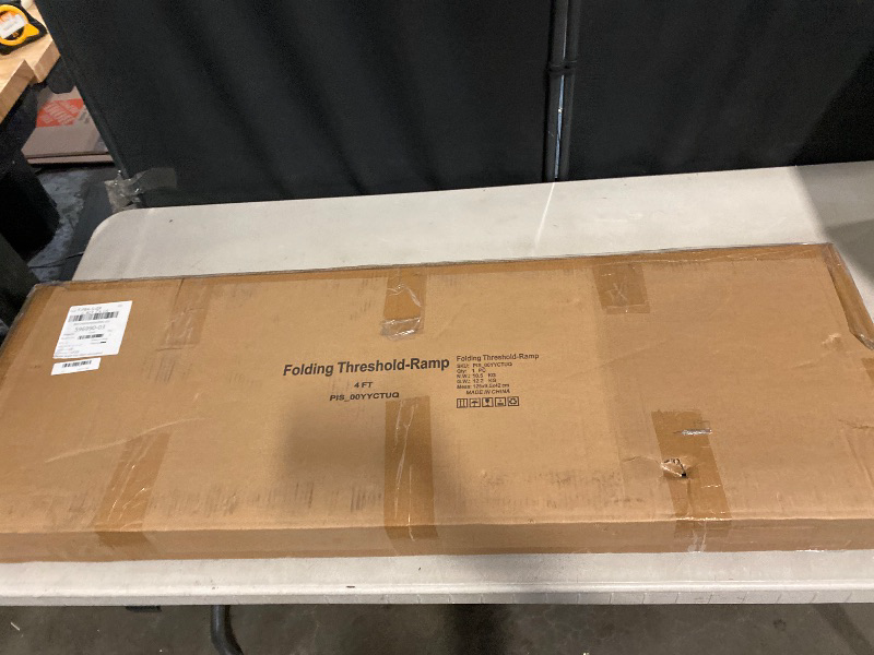 Photo 1 of 3 ft. Portable Wheelchair Ramp 36 in. L x 29 in. W x 2 in. H Non-Slip Aluminum Folding Threshold Ramp 800 lbs.