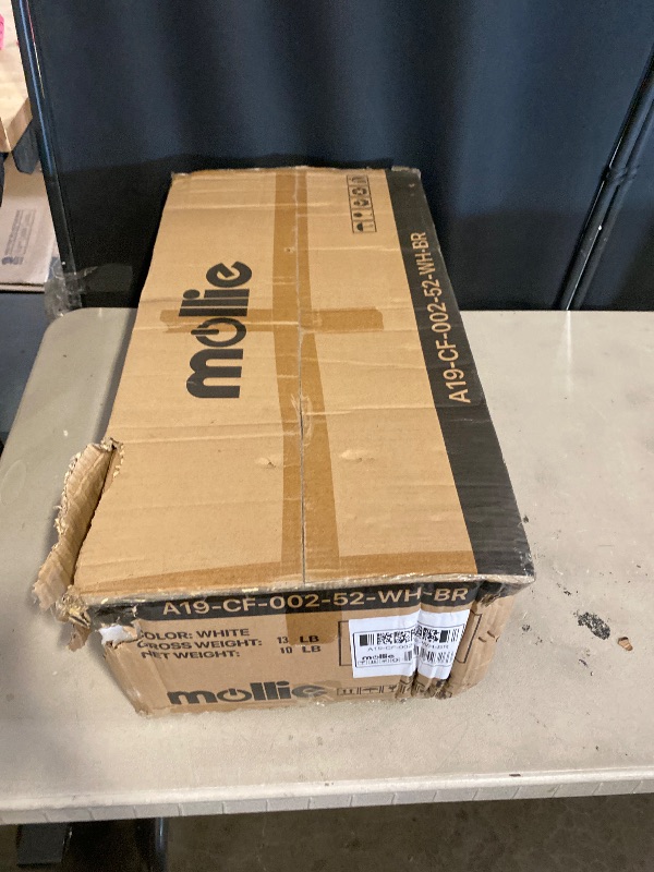 Photo 1 of Athena Collection Low Profile Ceiling Fan with Light, 52" Modern Flush Mount Ceiling Fan with Remote for 6-speed and Timing Control, Reversible DC Motor for Indoor Living Room Bedroom Garage, White