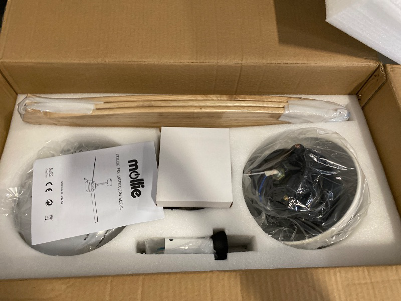 Photo 1 of Athena Collection Low Profile Ceiling Fan with Light, 52" Modern Flush Mount Ceiling Fan with Remote for 6-speed and Timing Control, Reversible DC Motor for Indoor Living Room Bedroom Garage, White