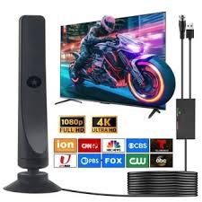 Photo 1 of 80+ Mile Range for Receiving Local Channels, 2025 New Compact TV Antenna, 4K 1080P HD Digital TV Antenna, Includes 10-foot Coaxial Cable