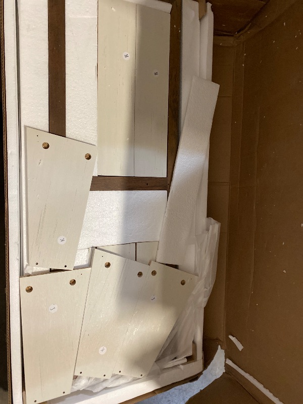 Photo 1 of AHB Double Tilt Out Trash Can Cabinet Freestanding Kitchen Trash Can, 2x13 Gallons Hidden Garbage Recycling Cabinet with Hideaway Drawers Pet Proof Trash Can Holder for Kitchen, Antique White