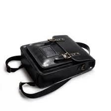 Photo 1 of Black Retro Vegan Leather School Convertible Backpack Message Bags