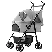 Photo 1 of Pet Strolle Pet Stroller for Outings, Small Pull Cart, Puppy Stroller, Dog Walking Cart, Small, Lightweight, Foldable Cat Dog Strolle(G,B)
