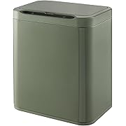 Photo 1 of ELPHECO Stainless Steel Office Trash Can Motion Sensor Garbage Can Touchless Smart Trash Can Automatic Waste Bin for Kitchen, Office, Bathroom (Avocado Green, 3.5 Gallons)