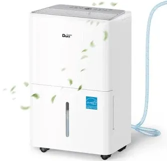 Photo 1 of DuraComfort 50 Pint Dehumidifier for 4500 sq ft Basement & Large Rooms, Portable with Drain Hose, Powerful Humidity Control